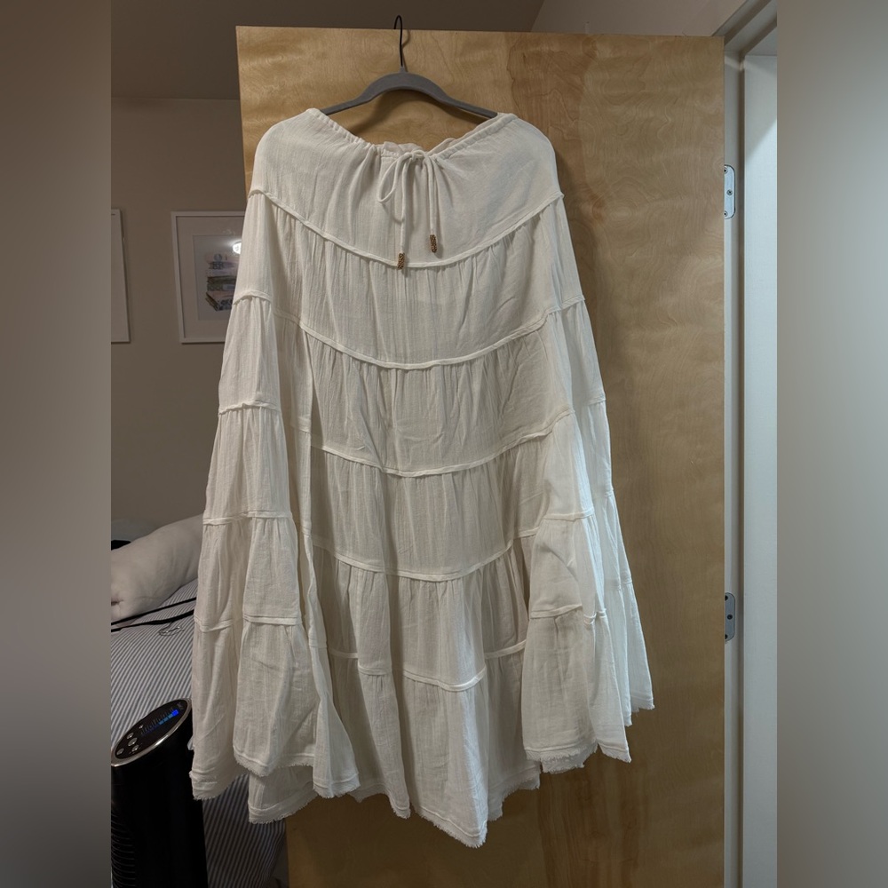 Free people white maxi skirt